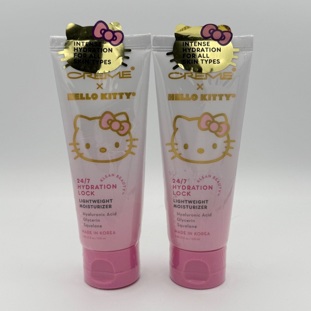 The Crème Shop Hello Kitty Moisturizer Women 3.38oz Pink New 2pk Hydration Lock